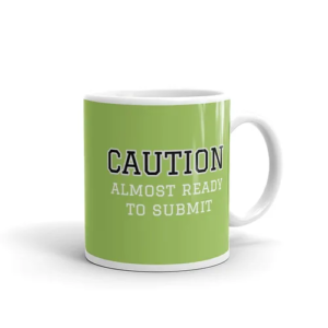 Caution Mug (green w/ white text)