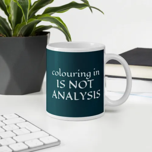 Colouring In Mug (teal w/ white text)