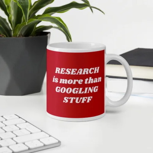 Googling Stuff Mug (red w/ white text)