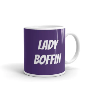 Lady Boffin Mug (purple w/ white text)