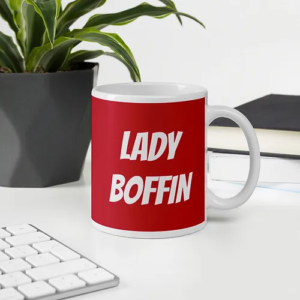 Lady Boffin Mug (red w/ white text)