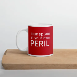 Mansplain Mug (red w/ white text)