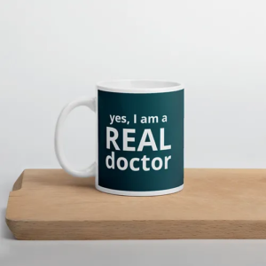 Real Doctor (aqua w/ white text)