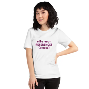Short-Sleeve Unisex T-Shirt (Cite Your References, purple text)