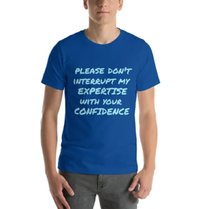 Short-Sleeve Unisex T-Shirt (Expertise, sky text)