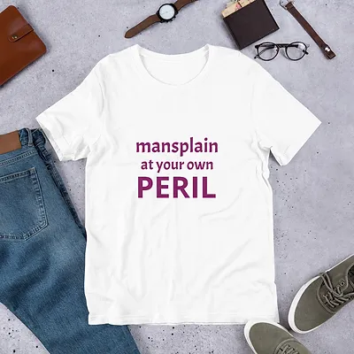 Short-Sleeve Unisex T-Shirt (Mansplain, purple text) - Image 2