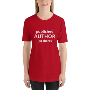 Short-Sleeve Unisex T-Shirt (Published Author, grey text)