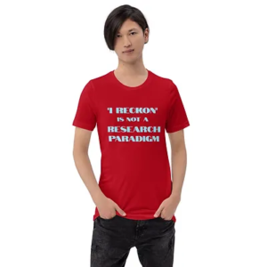 Short-Sleeve Unisex T-Shirt (Research Paradigm, sky text)