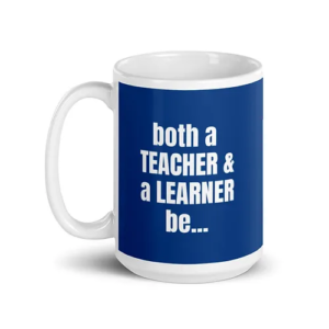 Teacher & Learner Mug (navy w/ white text)