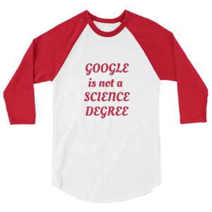 3/4 sleeve raglan shirt (Medical Degree, red text)